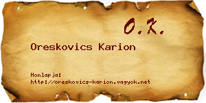 Oreskovics Karion névjegykártya